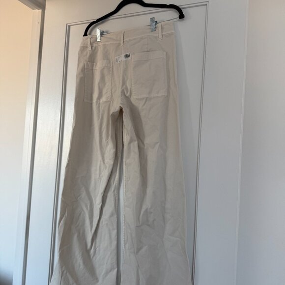 NWOT Nili Lotan Megan Pants White Twill Ankle Length High Rise Wide Leg Sz 6 - Picture 7 of 8